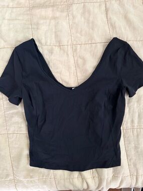 lululemon athletica Black Scoop-Neck Crop Top